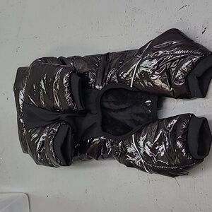 Black Size L Doggy Fleece Lined Puffer Coat
